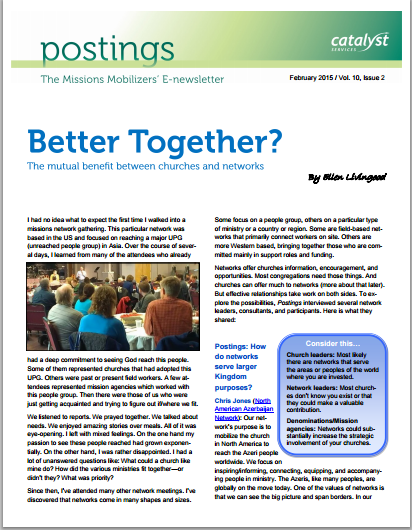 Better Together - the mutual benefit between churches and networks